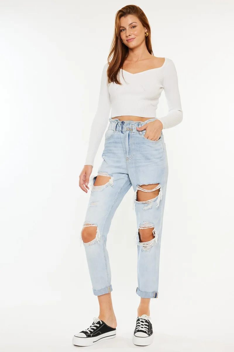 Open Pack Paperbag Mom Jeans