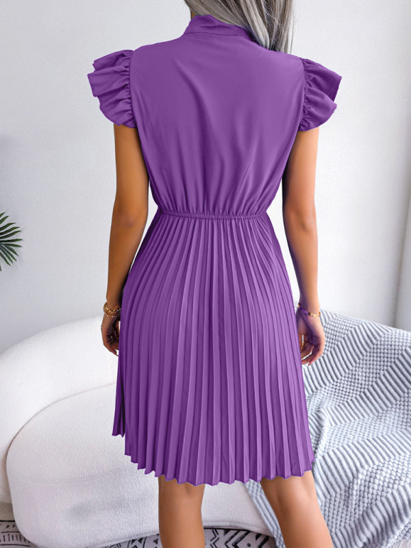 Temperament Lace-Up Waist Pleated Skirt