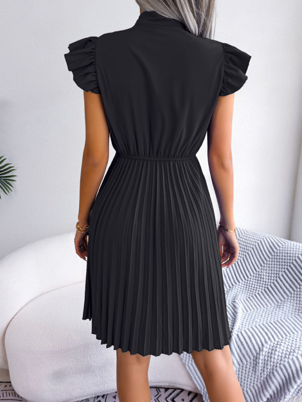 Temperament Lace-Up Waist Pleated Skirt