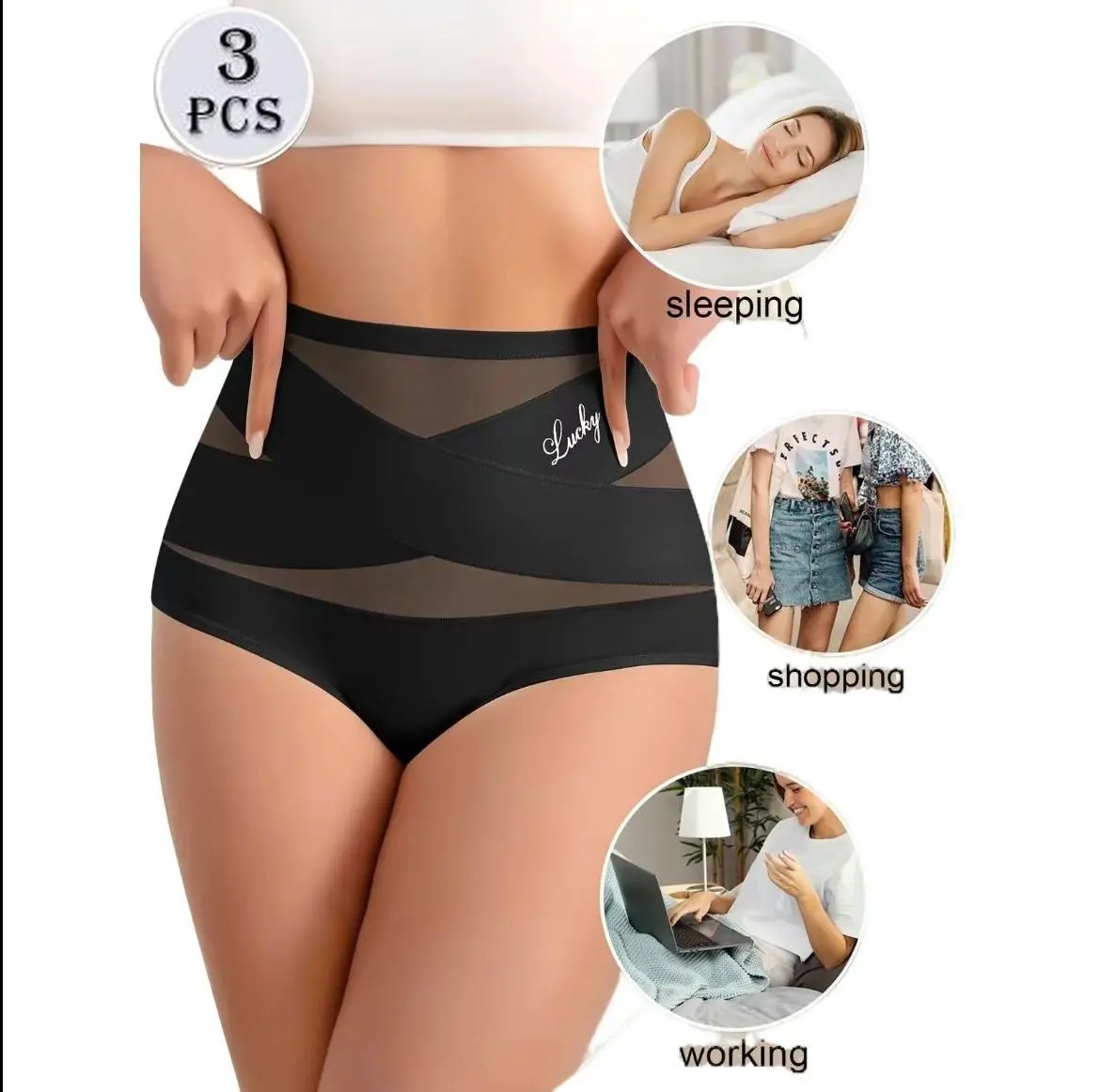 Women's Mid Waist Seamless Shapewear Shorts Multipack Tummy Control Butt Lifting Stretchy Body Shaping Underwear