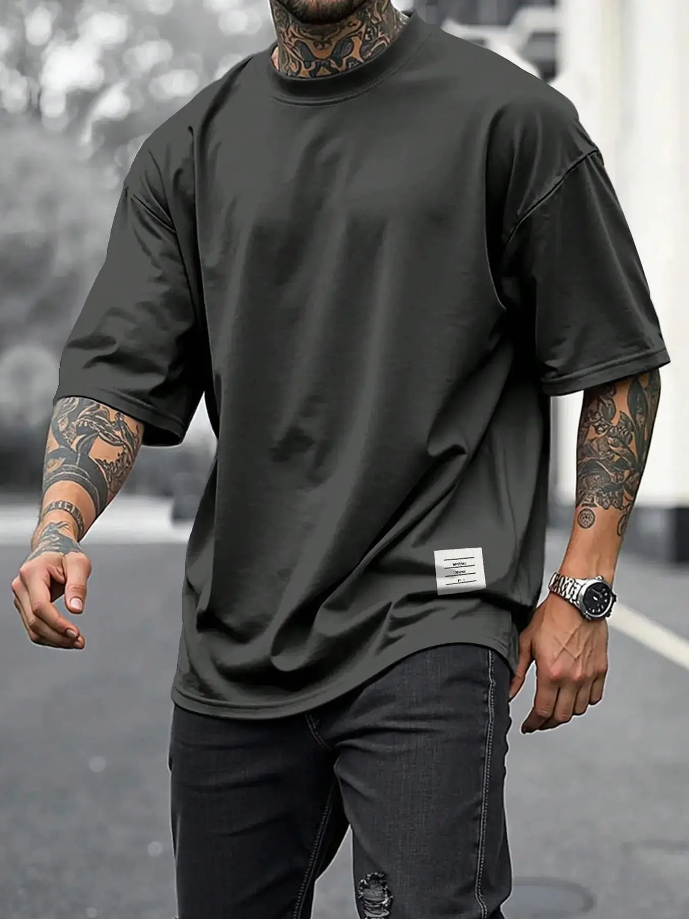 Men's Plus Size Round Neck Short Sleeve Shirt, Ultra Comfortable Everyday Wear, Casual Streetwear Oversized Style, Perfect for Daily Use