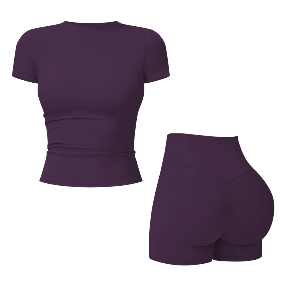 2-Piece Boat Neck Open-Back Workout Athletic Women’s Backless Tank Top Set