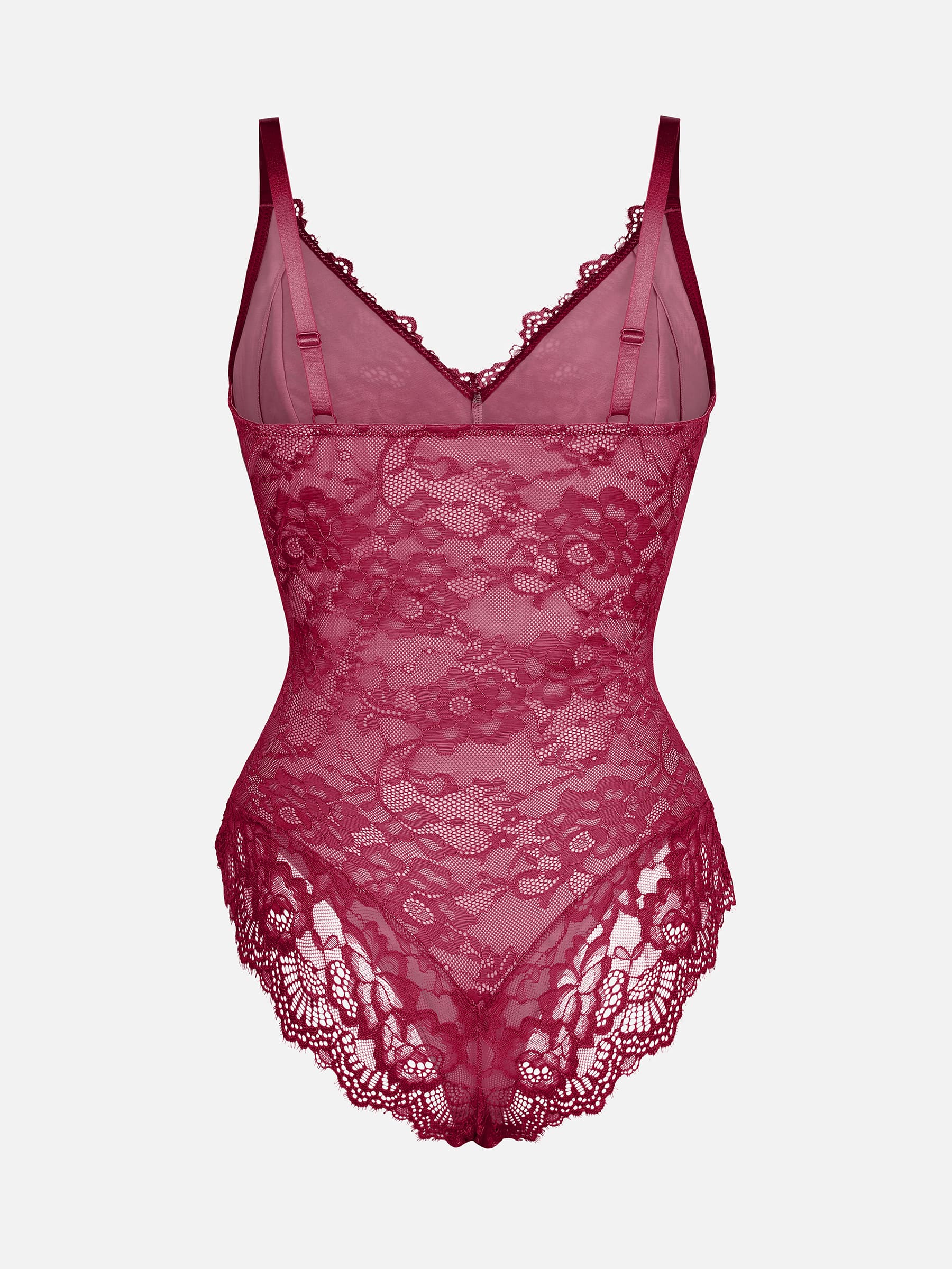 Feelingirl Lace V Neck Full Bodysuit