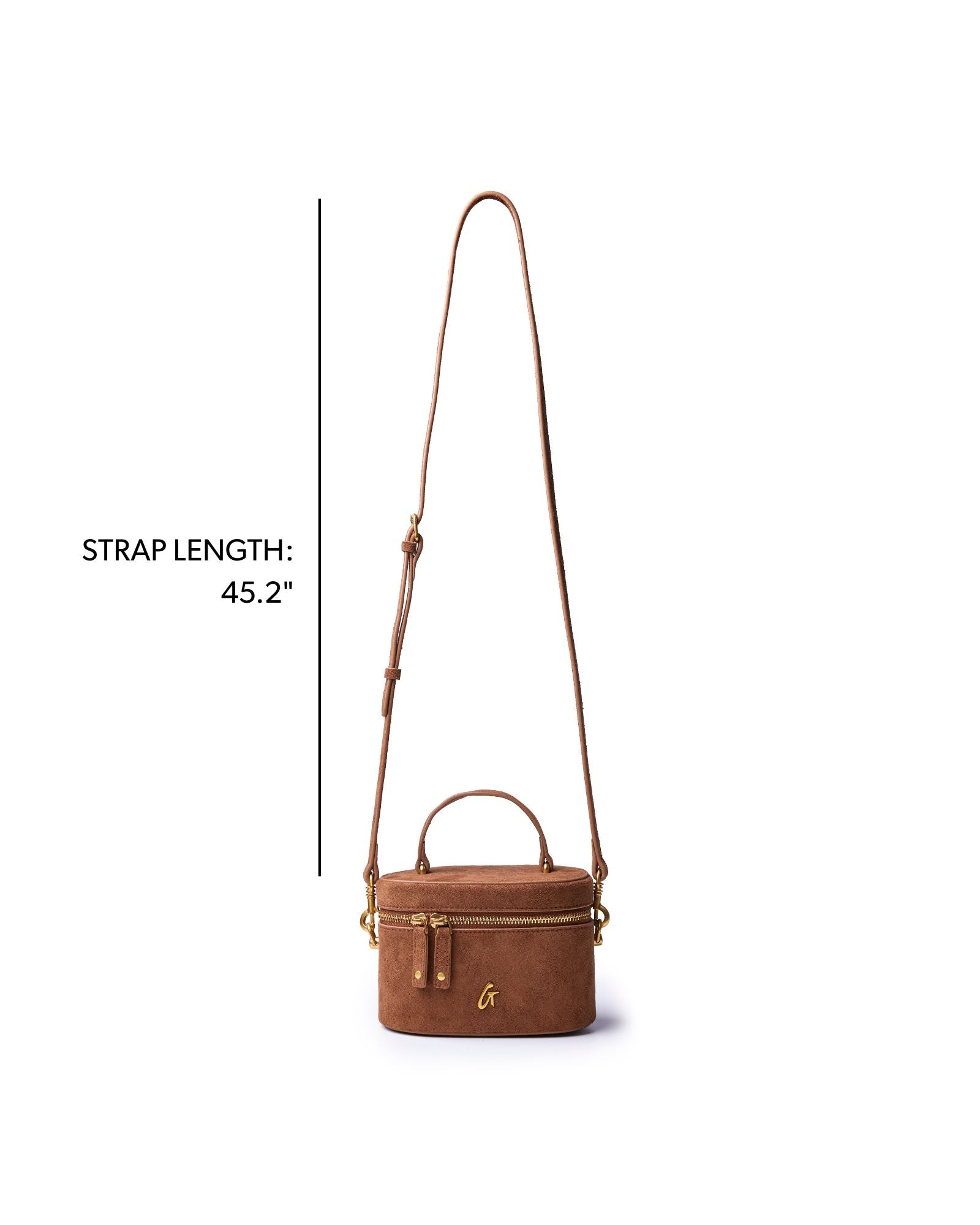 MINI SUEDE VANITY BAG - BROWN