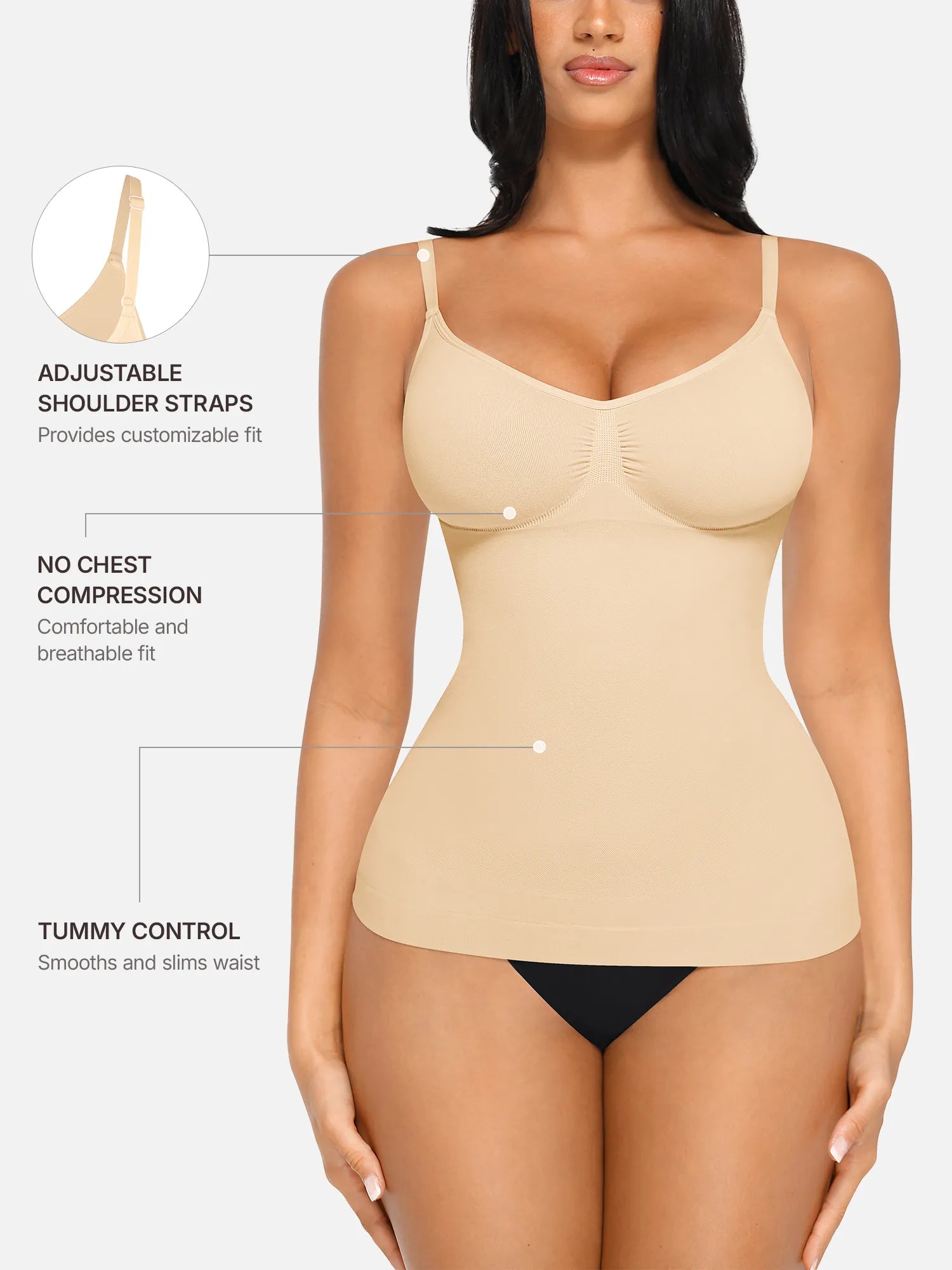 Feelingirl Bust Support Waist and Abdomen Control Shape Tank Top Vest