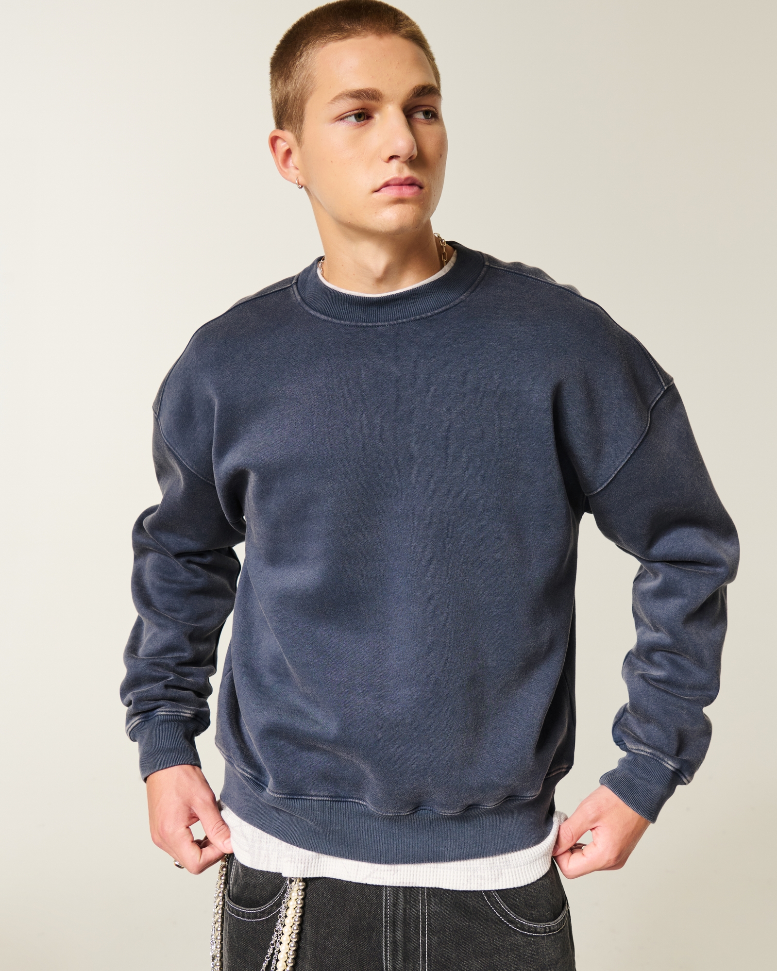 Boxy Camo Crew Sweatshirt