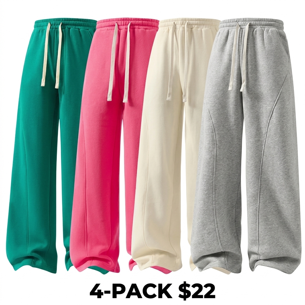 Men's Solid Color Drawstring Pants – Curved Blade Design, Relaxed Fit, All-Season Streetwear Trousers