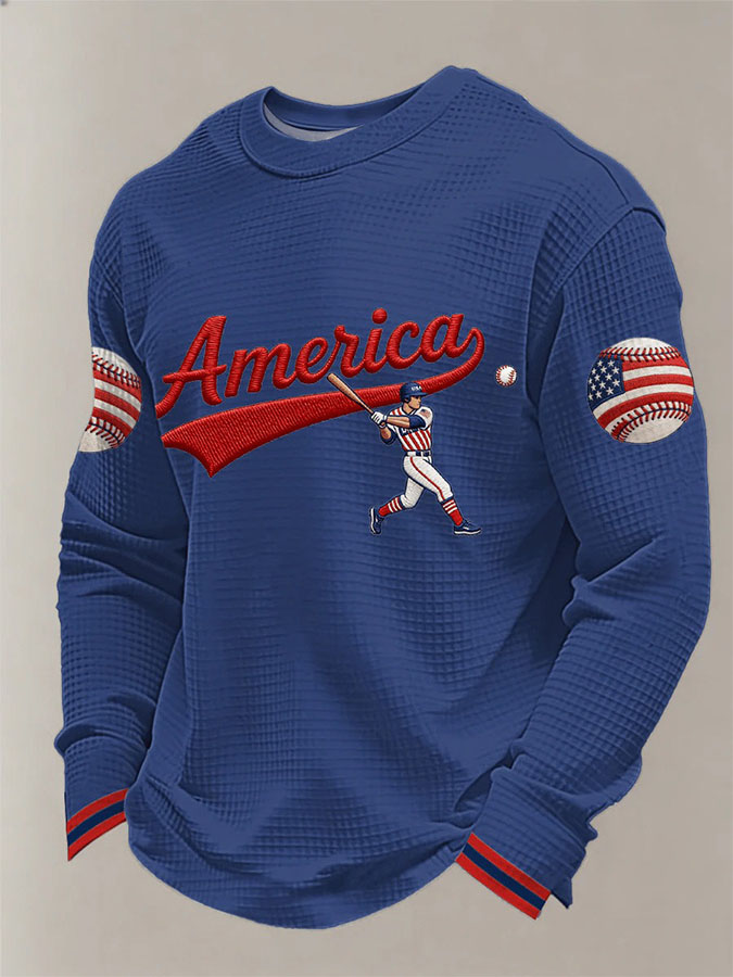 Men'S Baseball Classic Printed Waffle Top