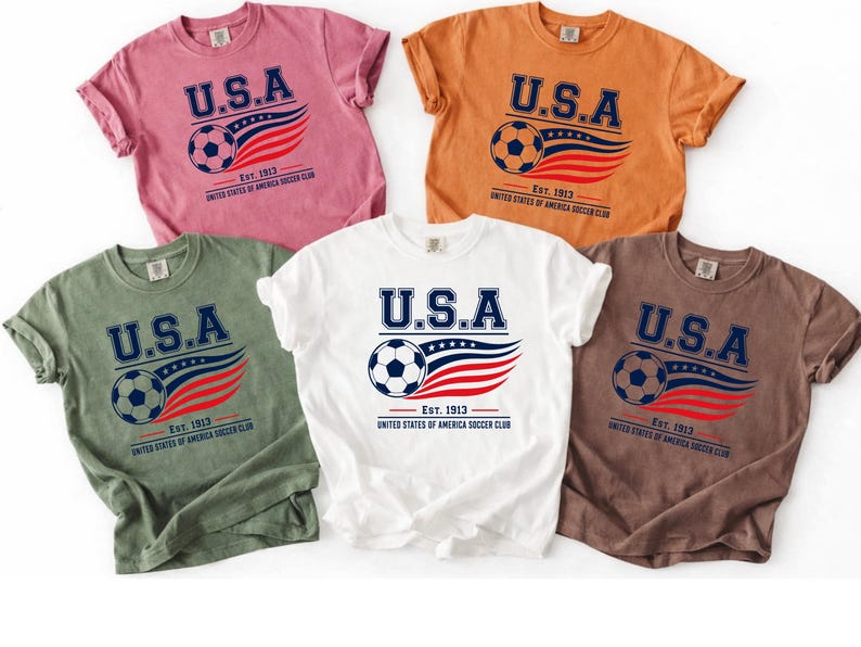 Matching Family USA Soccer Shirts, American Soccer Fan Family Tee, USA Match Day Shirt, Patriotic Family Shirts, Comfort Colors Tee