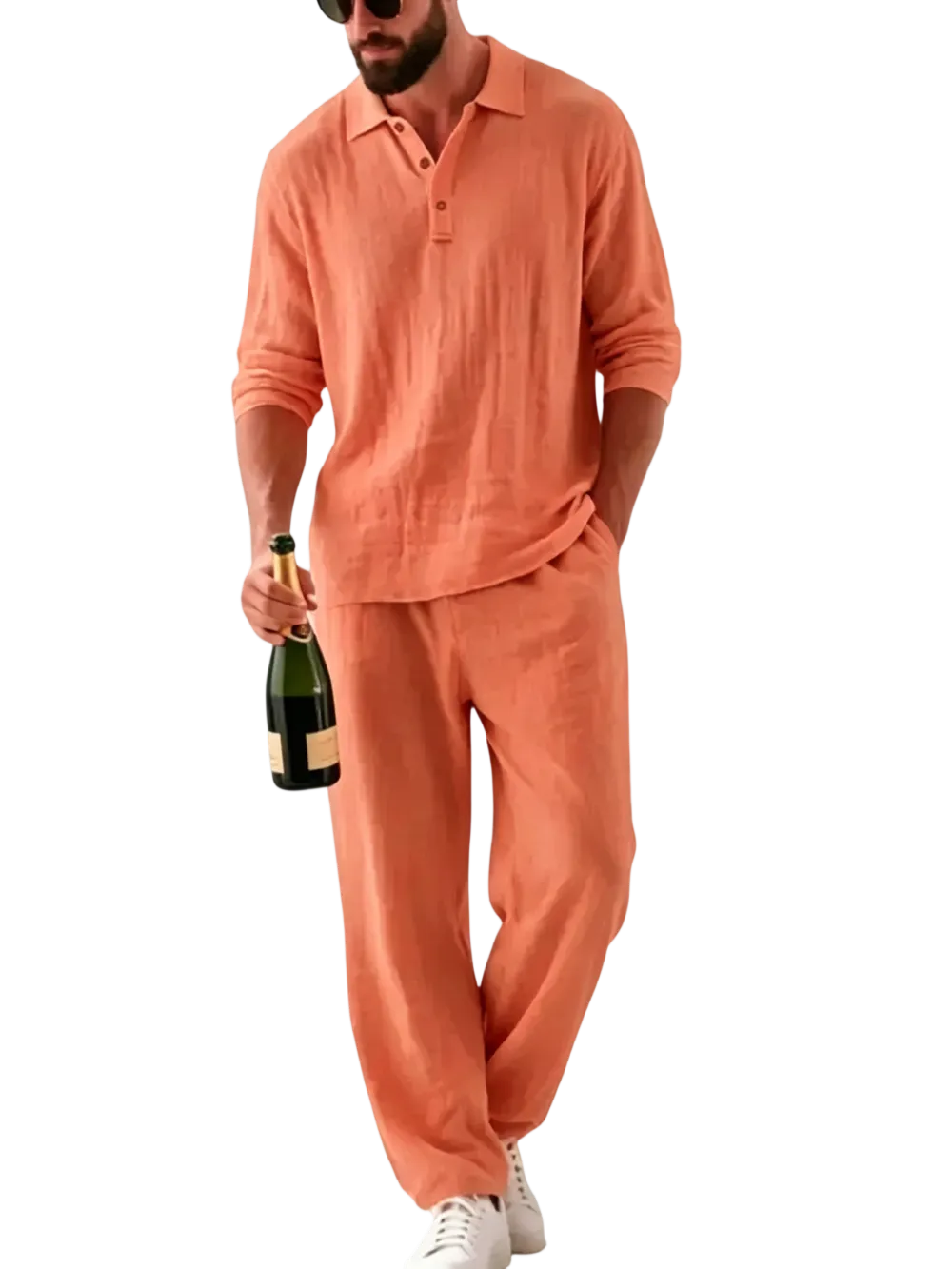 🔥Men's Linen Polo Casual Set