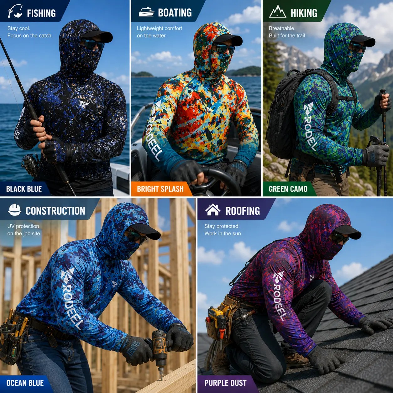 Men’s UPF 100 Sun Protection Hoodie with UV Detection