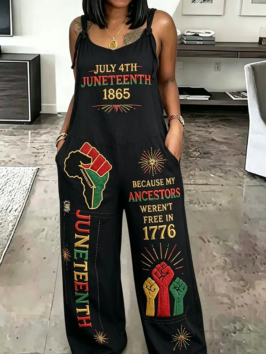 Ladies' June Day Freedom Day Ethnic Style Strap Pants