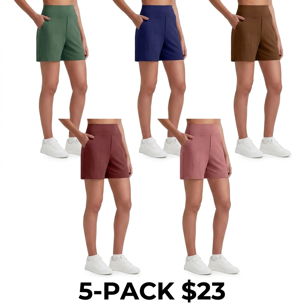 Women's High Waist Wide Leg Yoga Shorts – 4