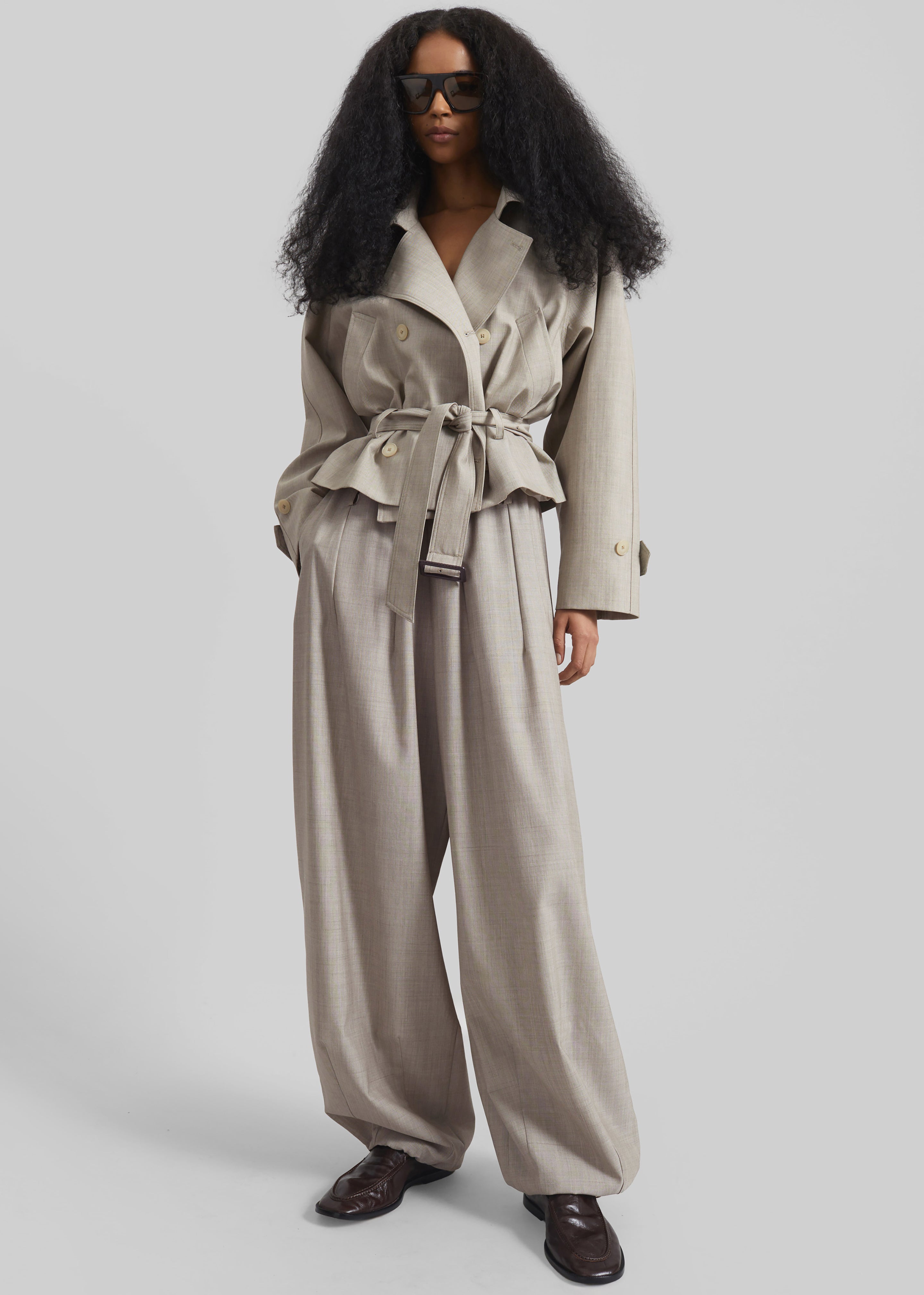 Stan Cropped Trench - Beige Melange