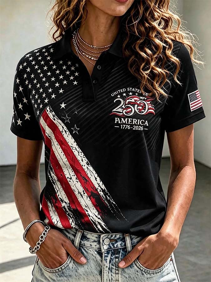 Women'S Independence Day Print Short-Sleeve Top