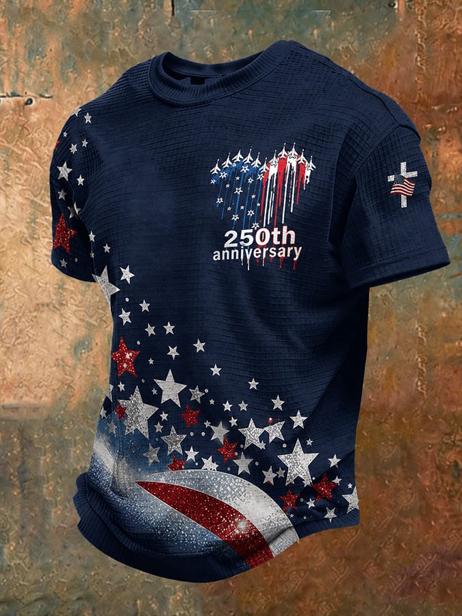 Men's Vintage 250th Anniversary Printed Waffle-Knit T-Shirt