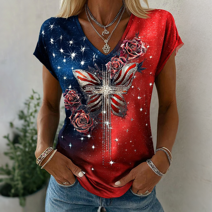 Women's Vintage Faith American Founding 250th Anniversary Short-Sleeved T-Shirt