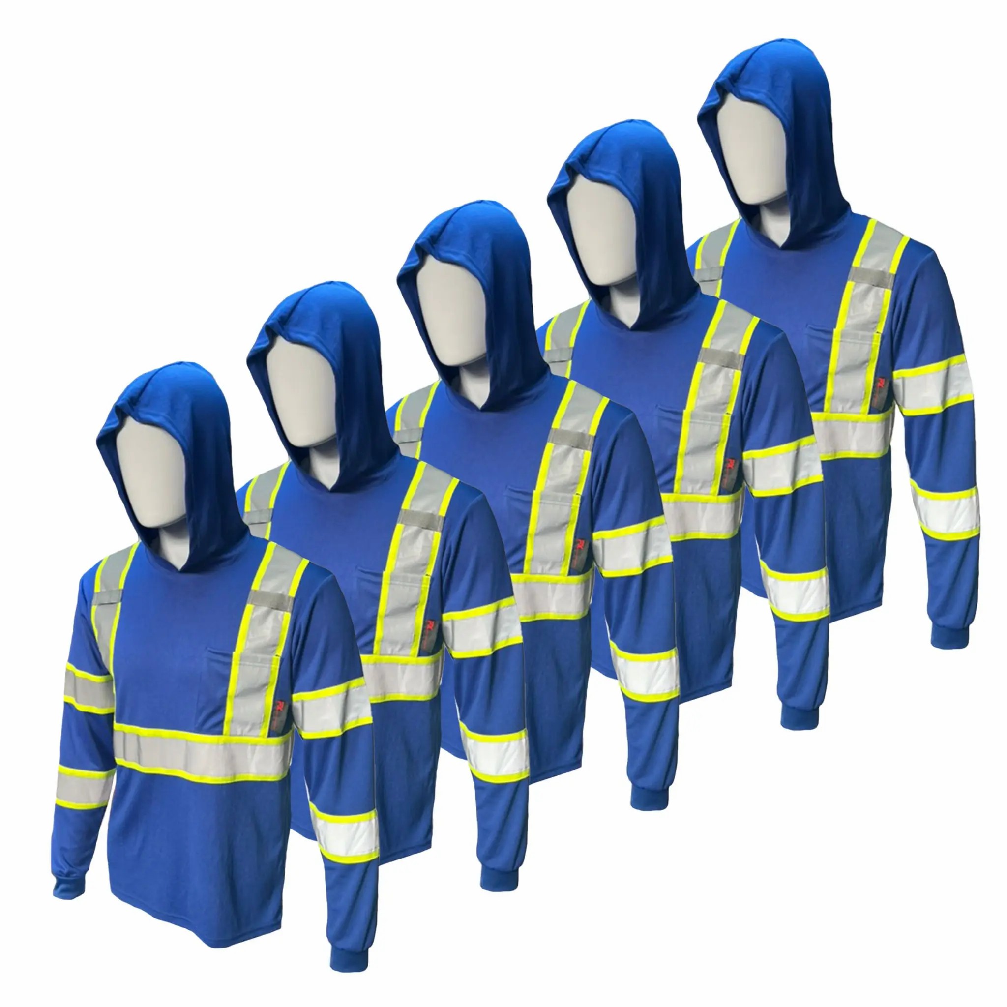 High Visibility Hoodie Long Sleeve Safety Shirt with hoodie Polyester Birdeye Mesh in various color