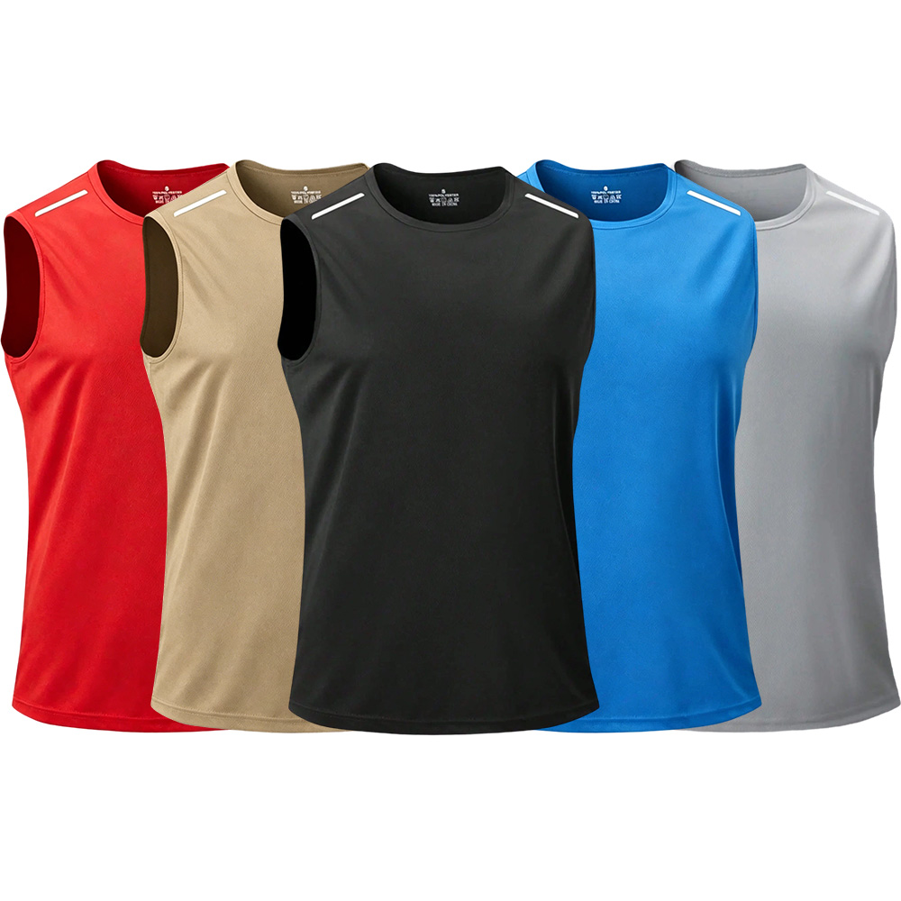 10-Pack Quick-Dry Sleeveless Sports Vest with Reflective Shoulder Strips