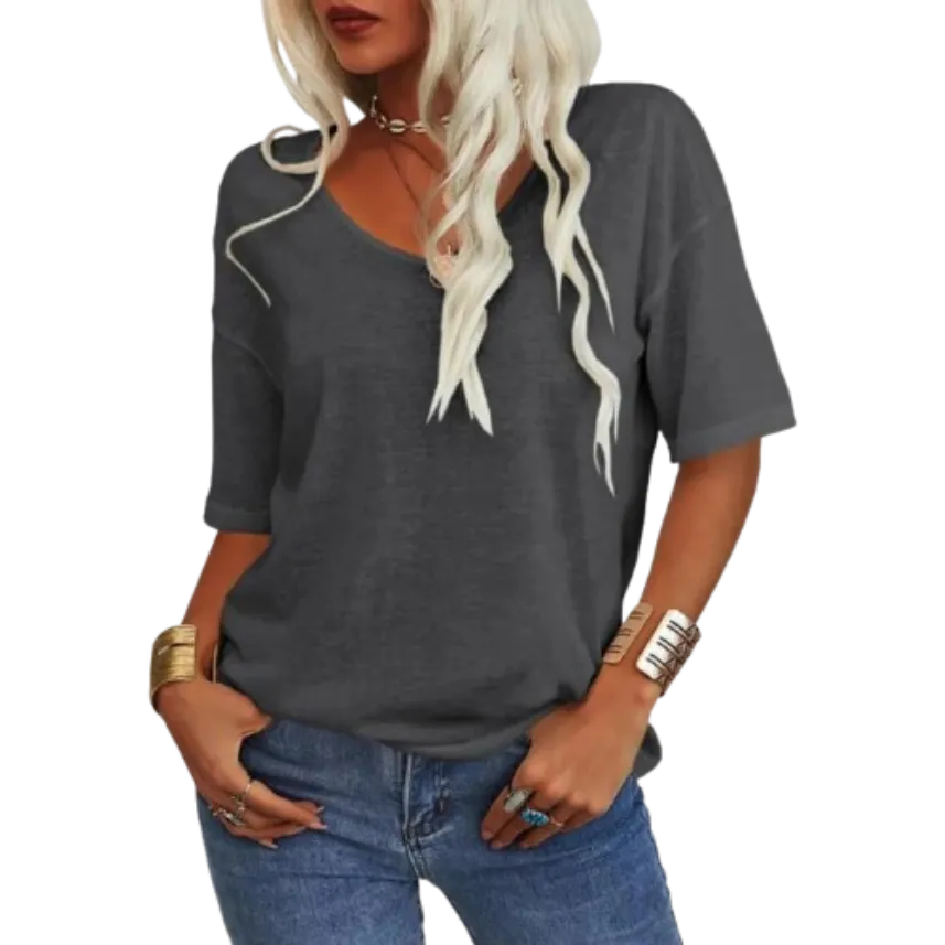 ✨Women's Solid Color V-Neck T-shirt [On Sale & Quick Ship!]