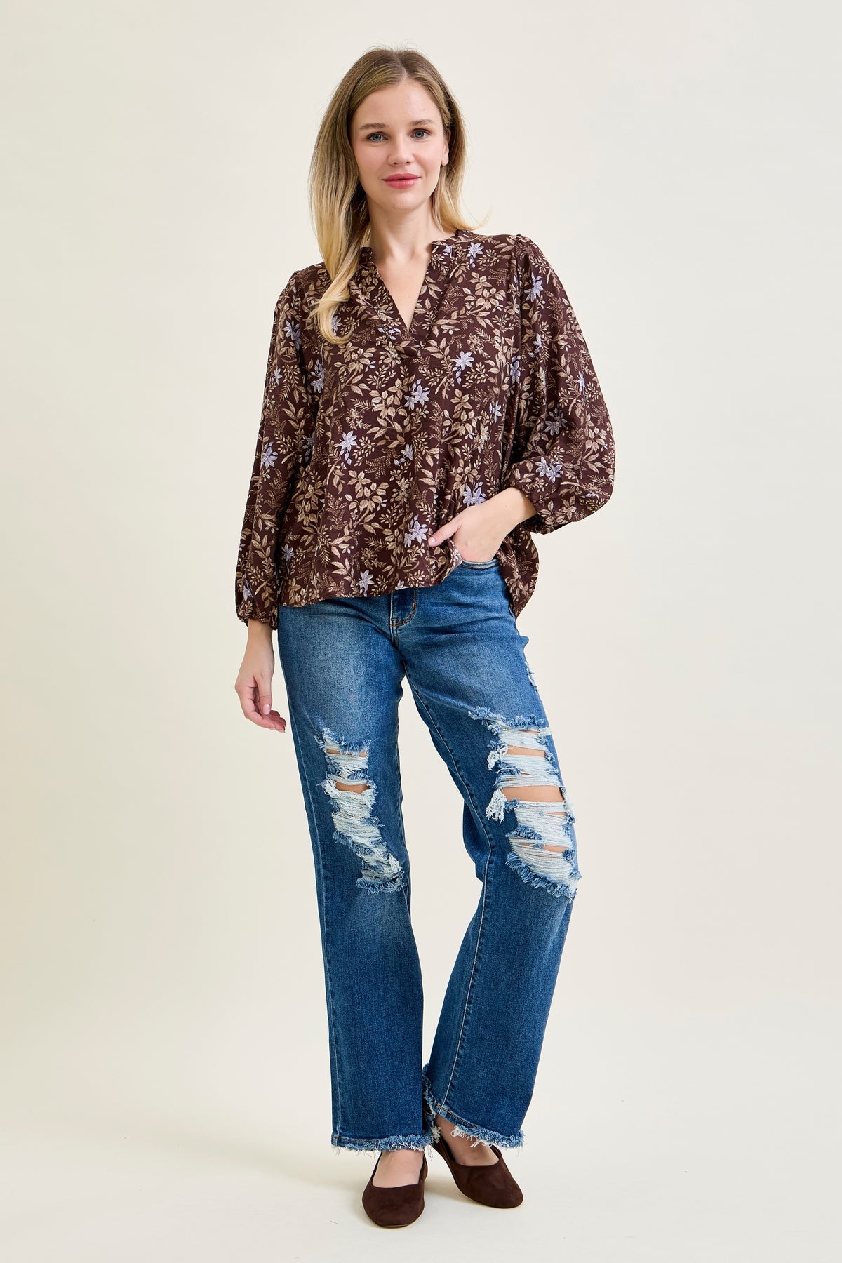 Brett Distressed Dad Jeans