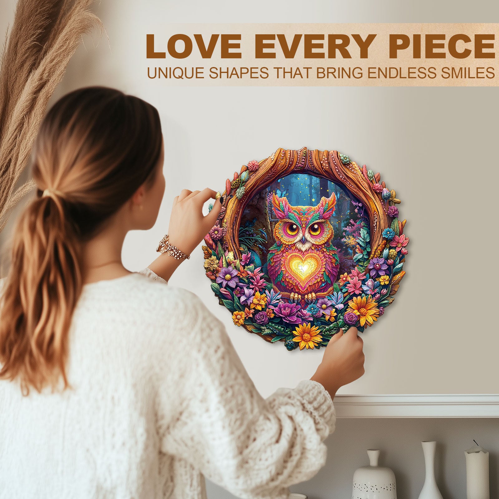 Loving Owl Wooden Jigsaw Puzzle