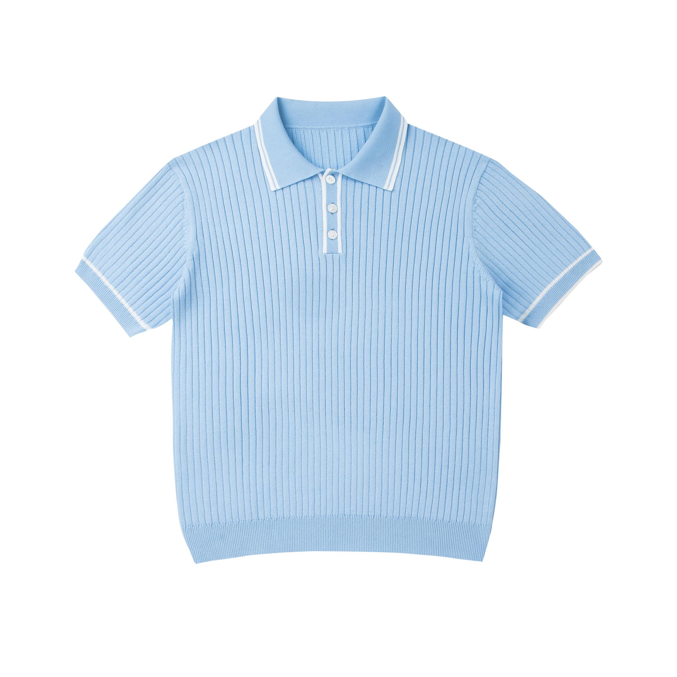 Men's Vintage Rib-Knit Polo Shirt