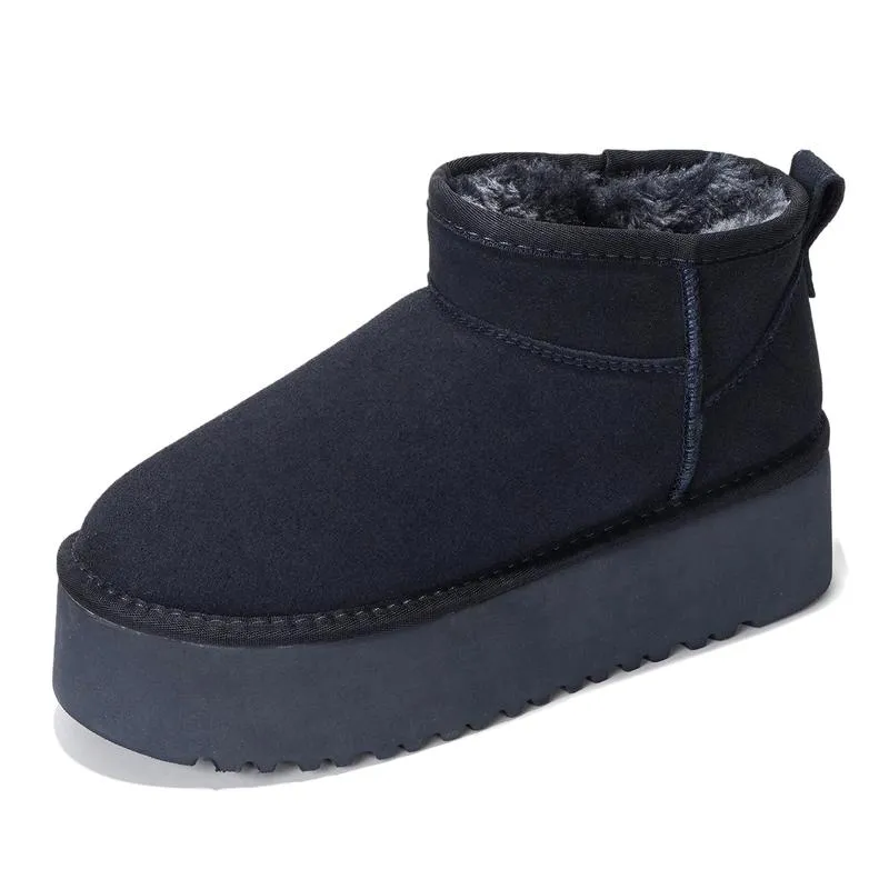 Women's Suede Ankle Boots – Water Resistant, Fur Lined, Lightweight, Non-Slip, Memory Foam Comfort