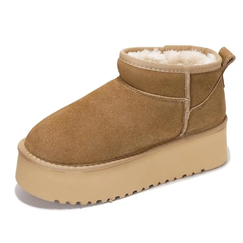 Women's Suede Ankle Boots – Water Resistant, Fur Lined, Lightweight, Non-Slip, Memory Foam Comfort