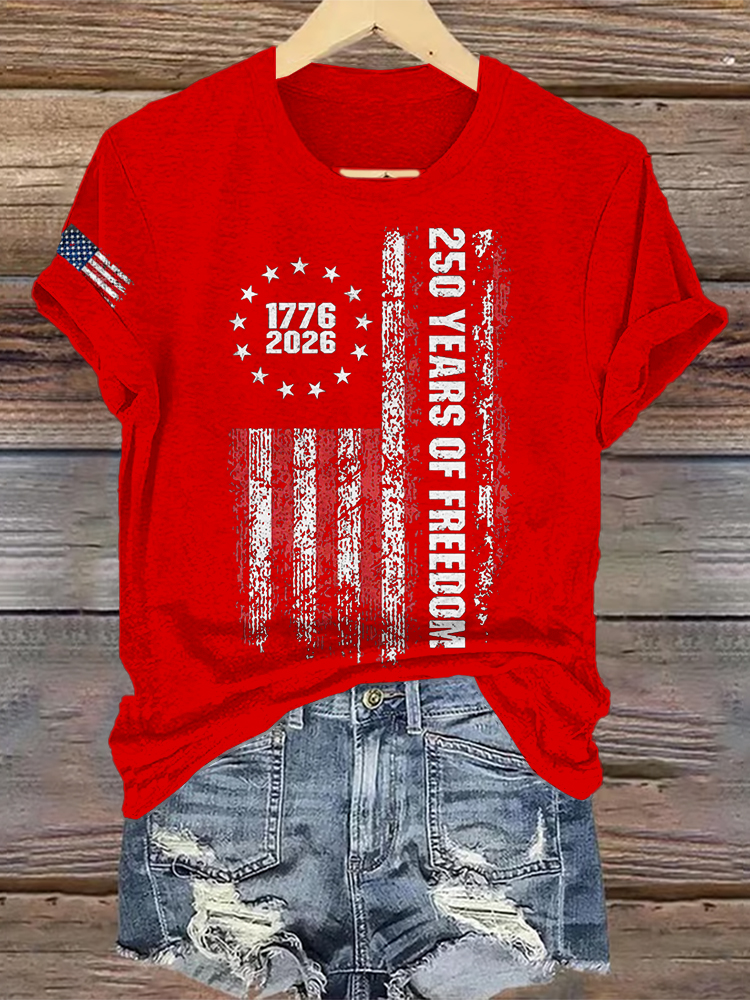 Women'S Independence Day 250Th Anniversary Founding Day Short Sleeved T-Shirt