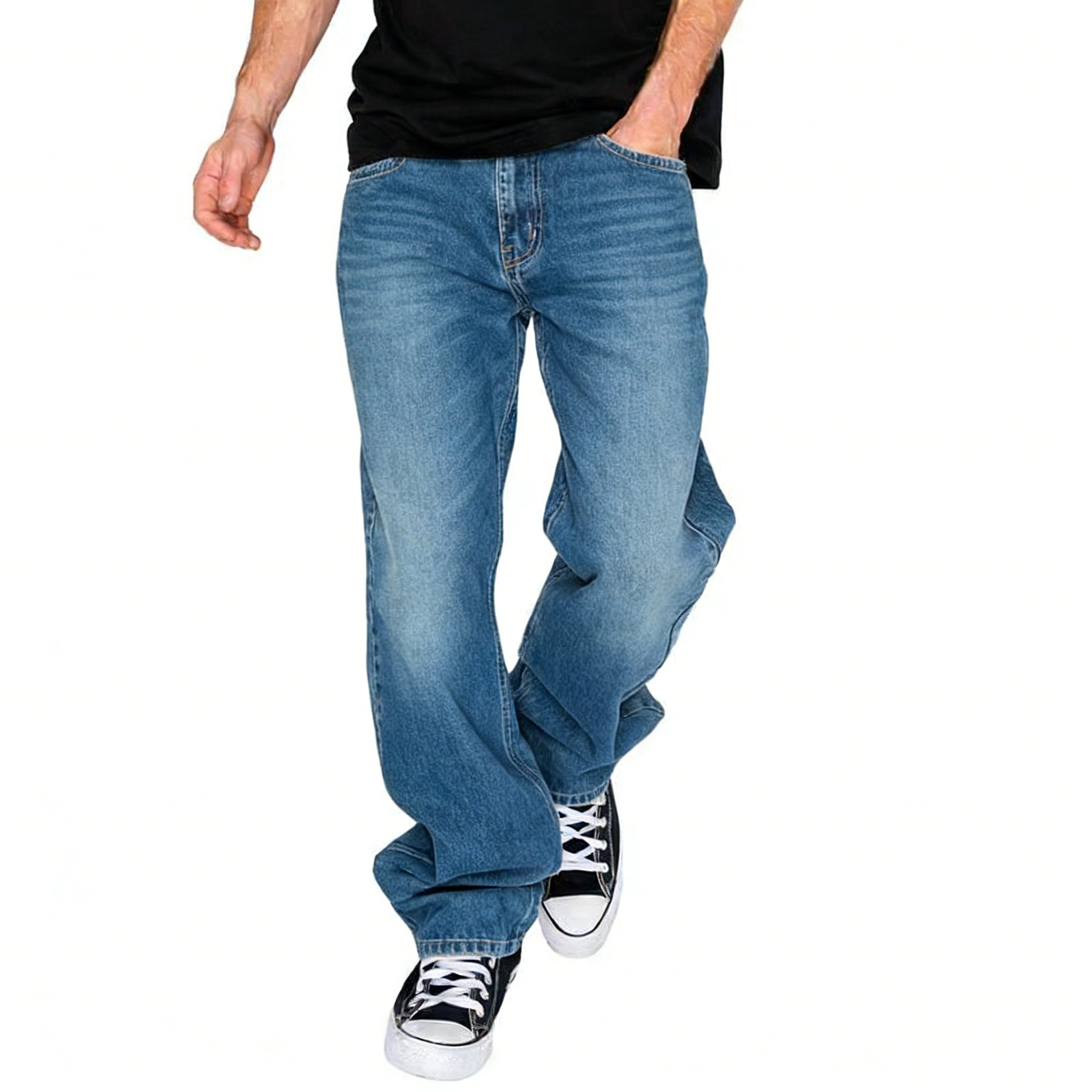 Men's 13oz 100% Cotton Baggy Denim Jeans