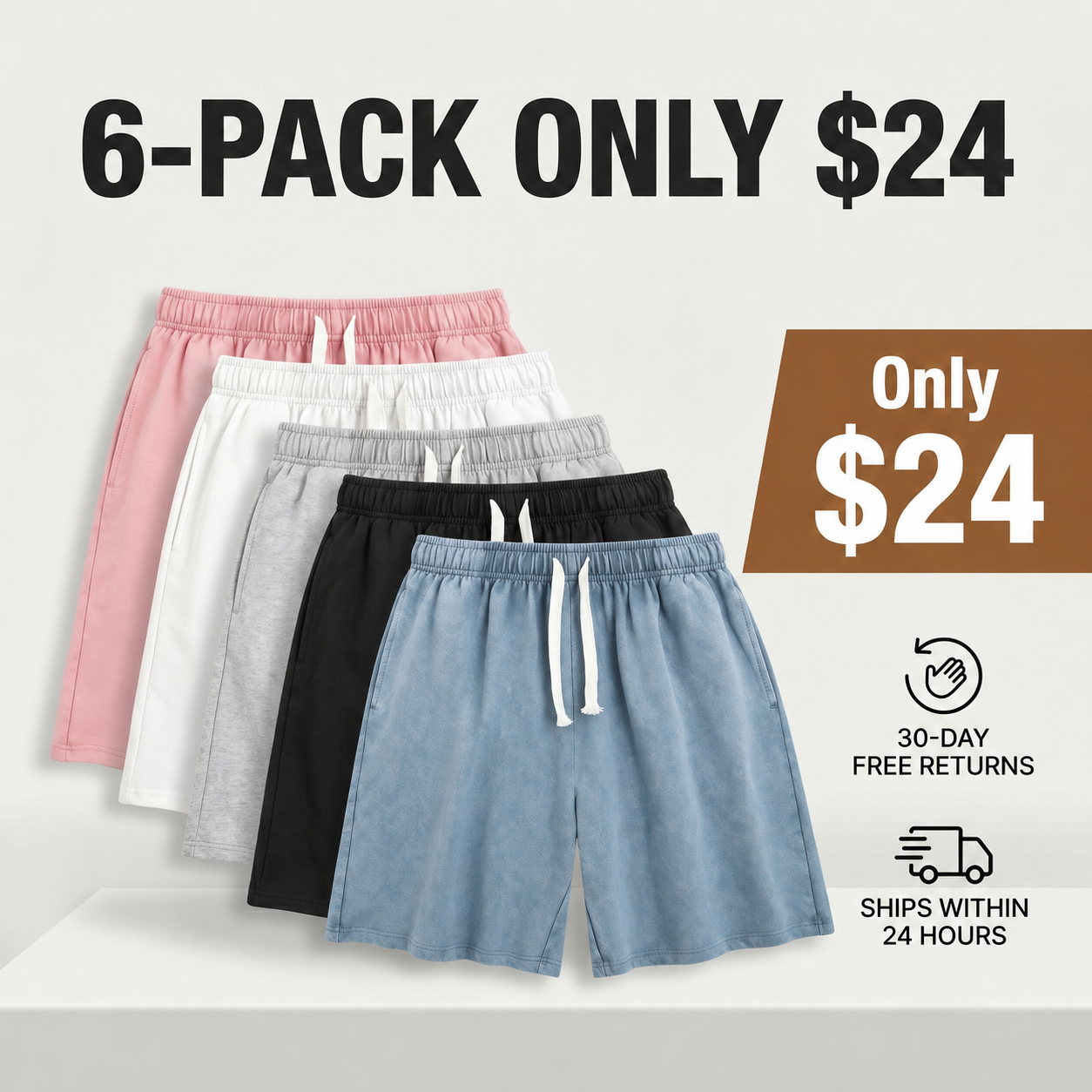 Women's Acid-Washed Distressed Shorts Two-Piece Set