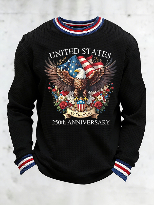 Unisex 250Th Anniversary Celebration Waffle Round Neck Long Sleeve T-Shirt