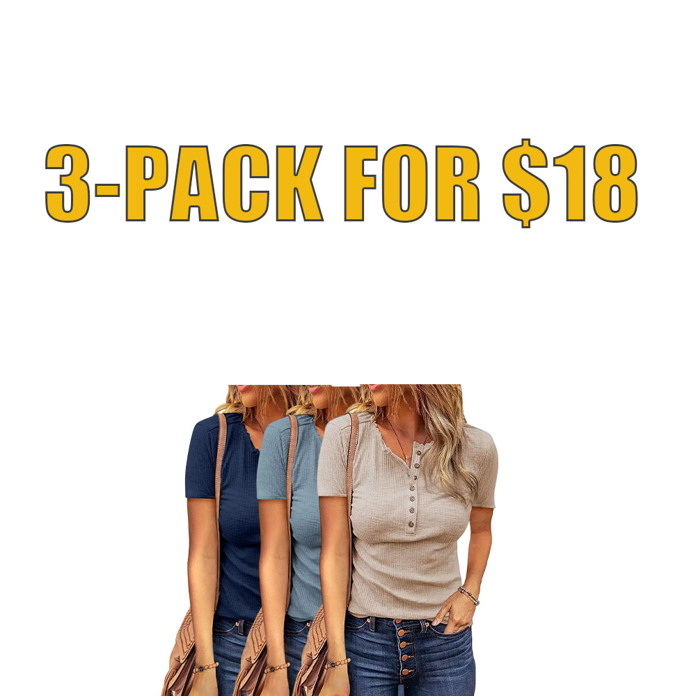 Women’s Henley V-Neck Knit Top