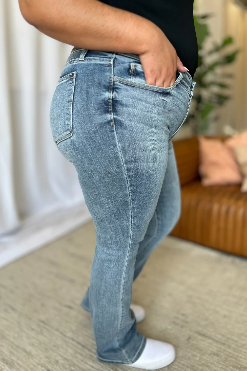 Blue Full Size Medium Rise Bootcut Jeans