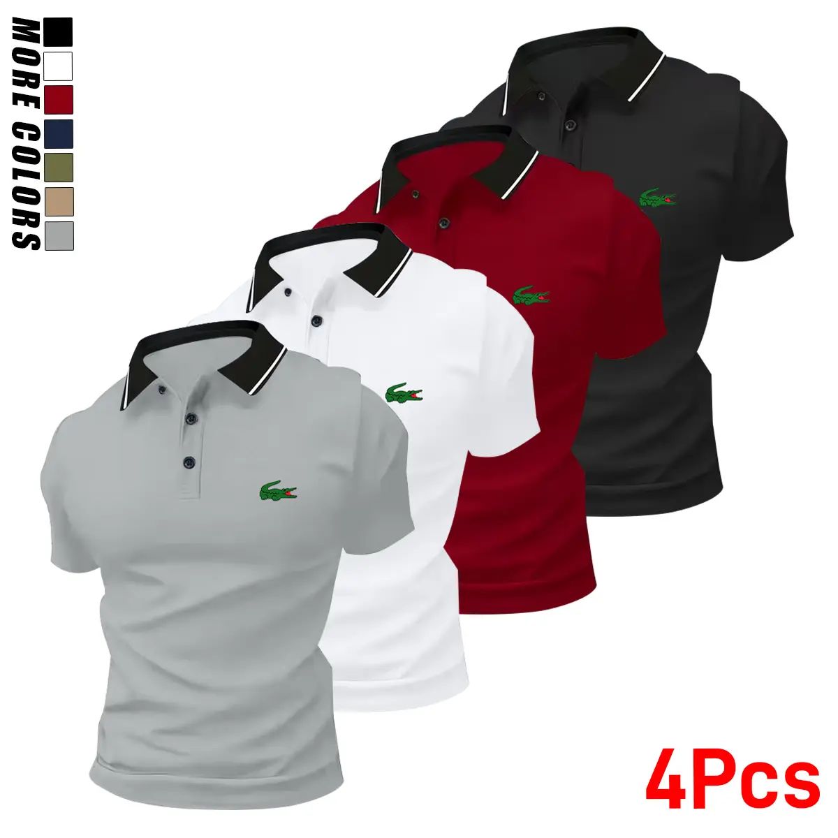 4-pack men’s summer tops with animal print patterns