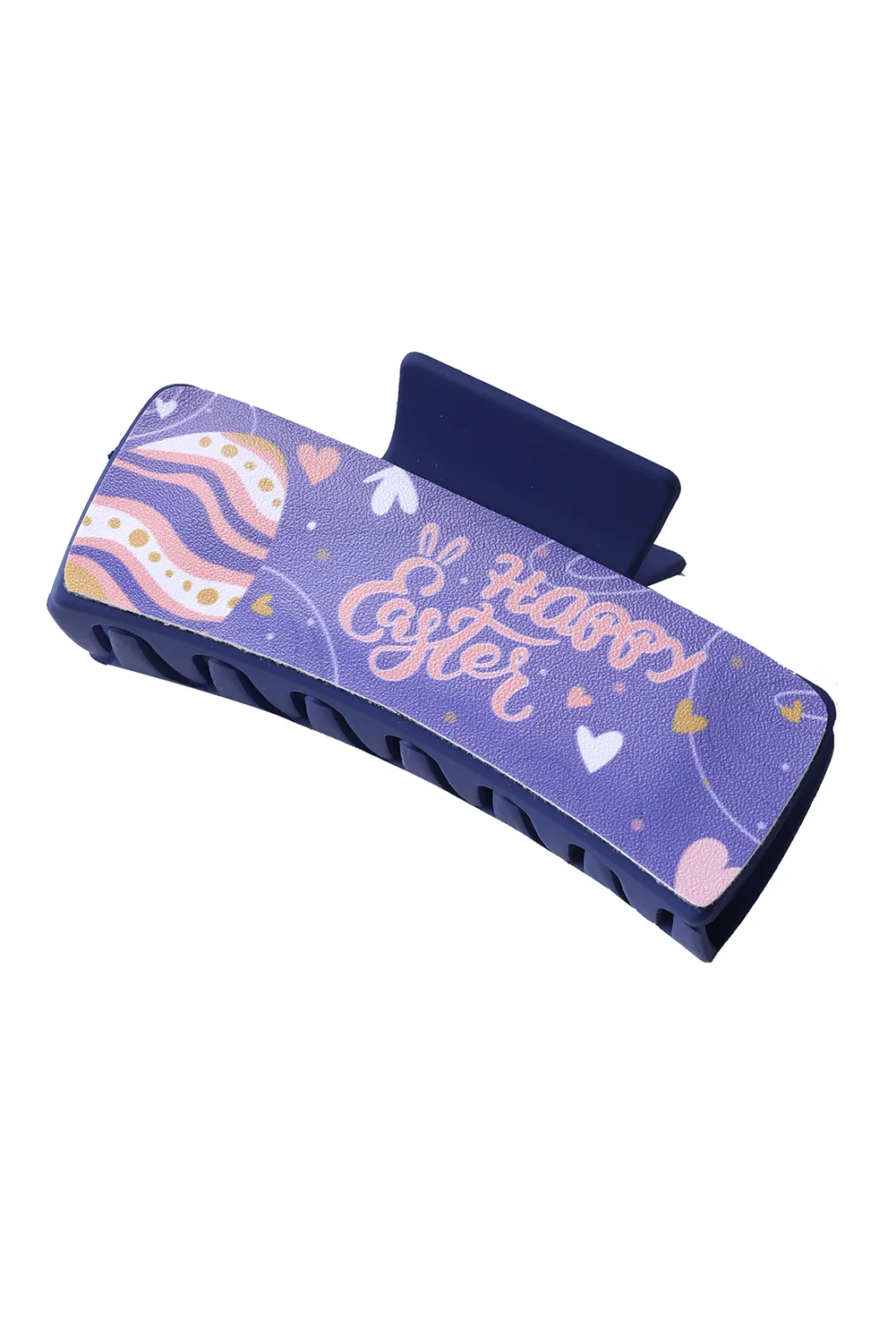 Lilac Happy Easter Print Large Hair Claw Clip