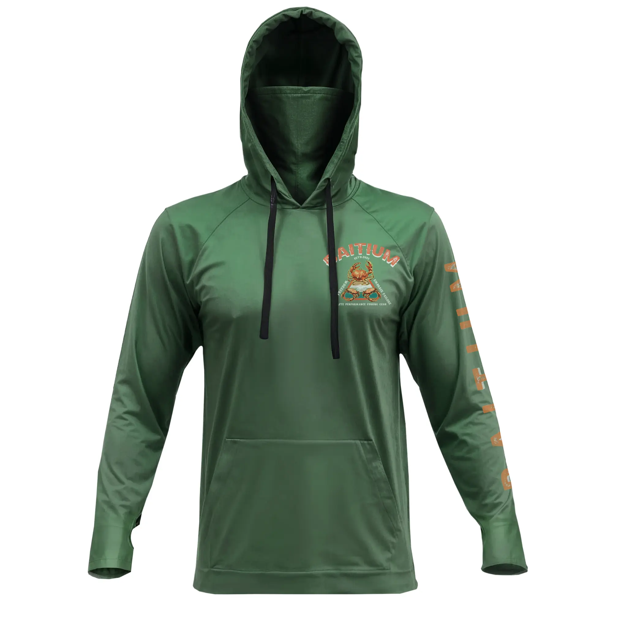 Fishing & Construction Shirt — UPF 50 Sun Protection Long-Sleeve Hoodie (With Built-in Neck Gaiter)
