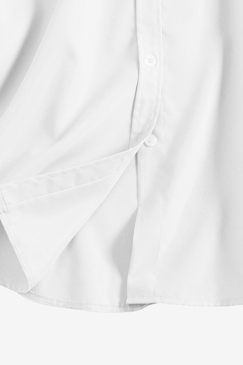 Women's Plain Button Front Drop Shoulder Shirt Blouse