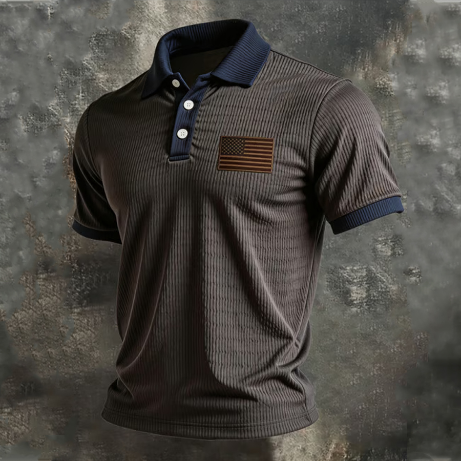 Men's American Flag Pattern Design Top