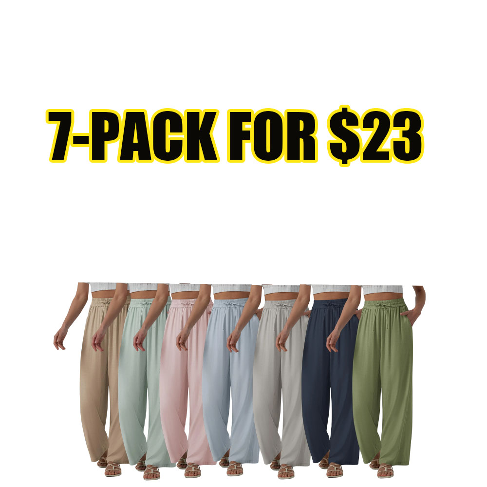 Linen Blend Wide Leg Pants