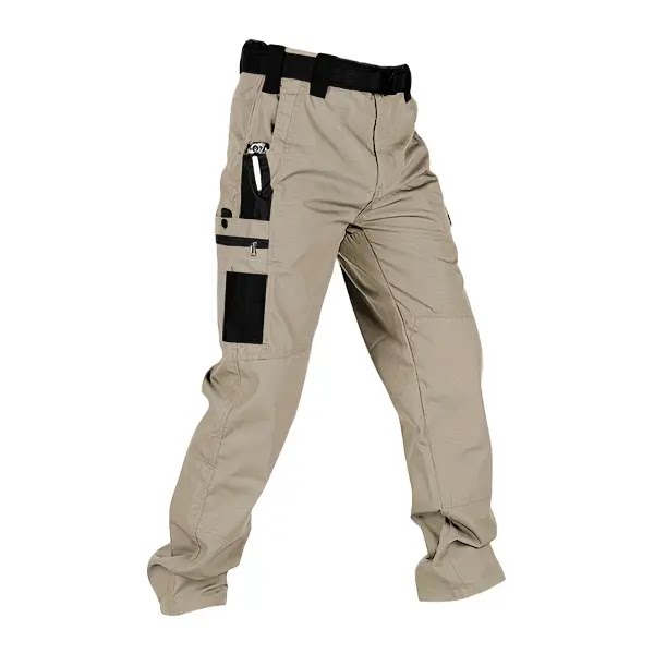 Men's Solid Color Durable Outdoor Training Pants, Fishing, outdoor activities, work, hiking, camping