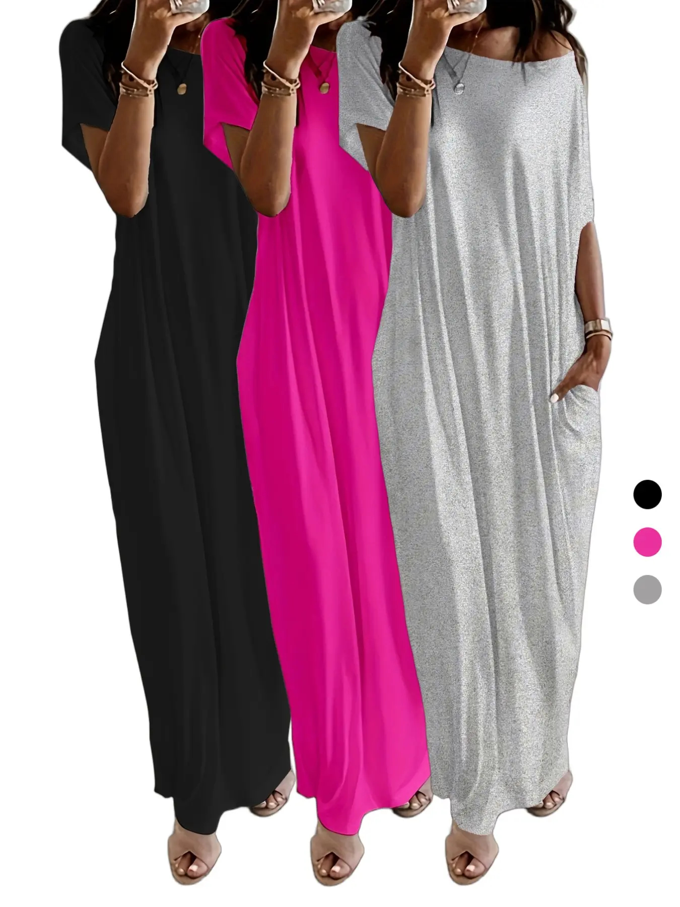 🔥Women's Batwing Sleeve Lounge Dress - Comfy Sleepwear🔥
