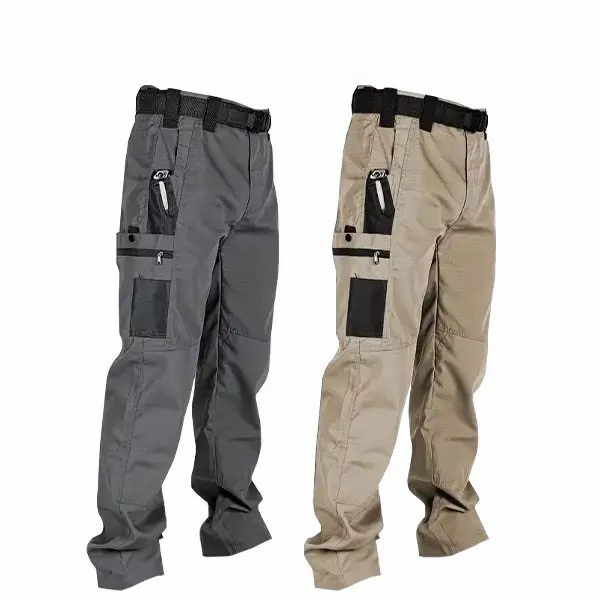 Men's Tactical Work Pants – Multi-Pocket Outdoor Training Pants with Zipper Closures