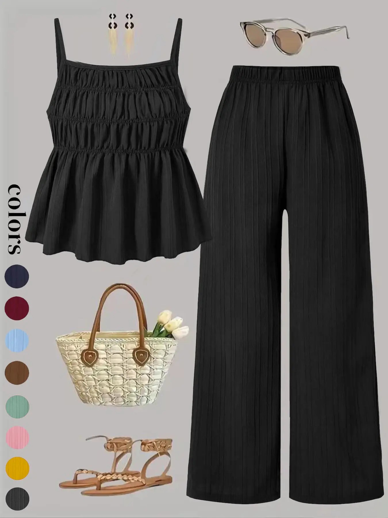 Women's Effortless Cami & Wide Leg Pants Set