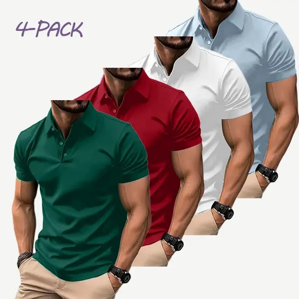 Men's 8-Pack Multicolor Polo Shirts – Slim Fit Short Sleeve Casual Business Wear