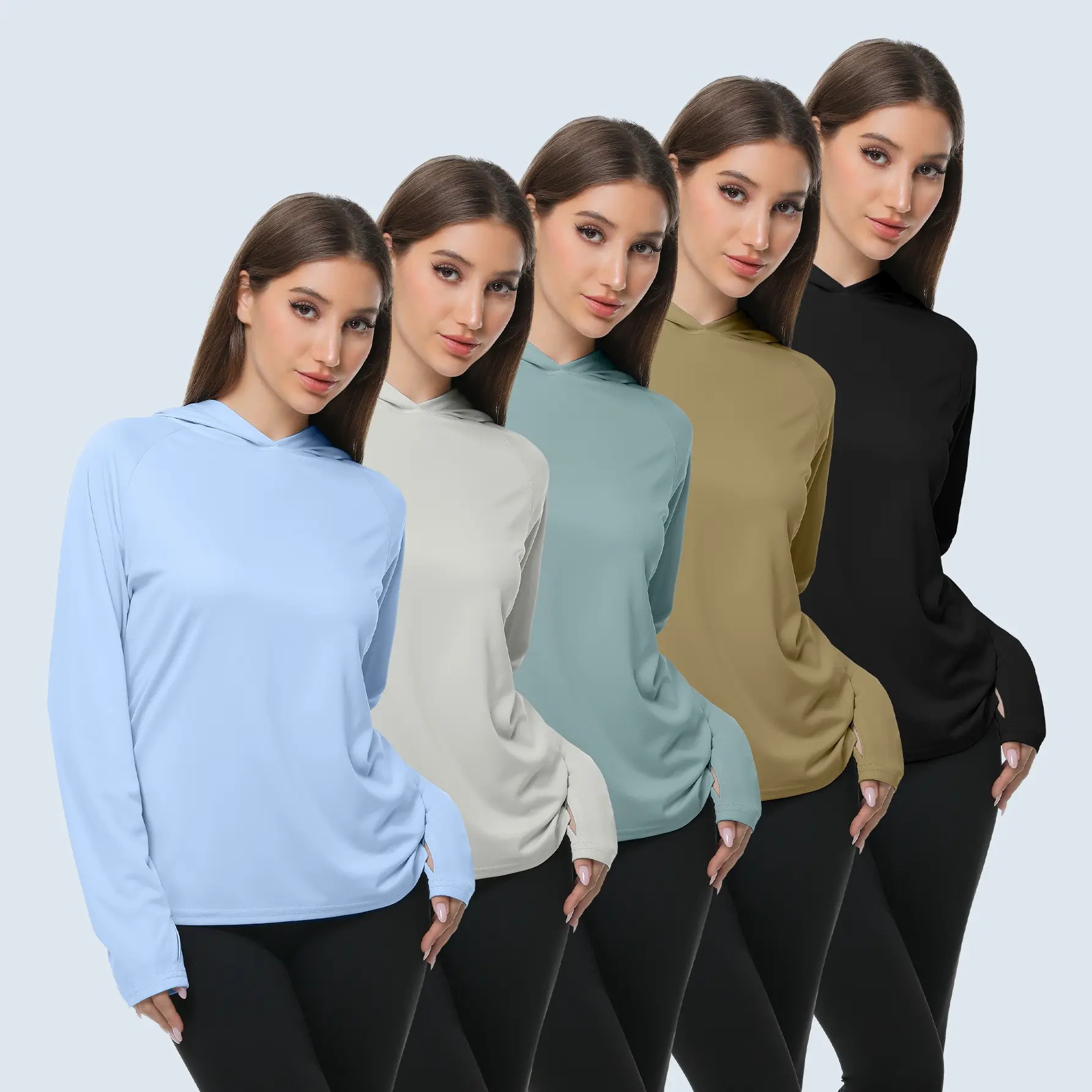 🏃 Women's 5-Pack Lightweight Workout Long Sleeve Tops