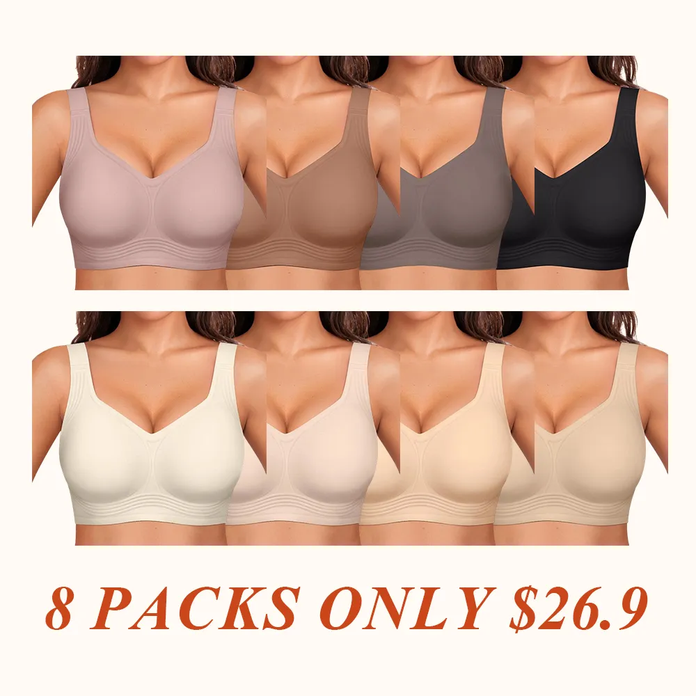 Women Wirefree Bras for Women Full Coverage No Underwire Everyday Bras Comfortable Wireless Padded Jelly Bras