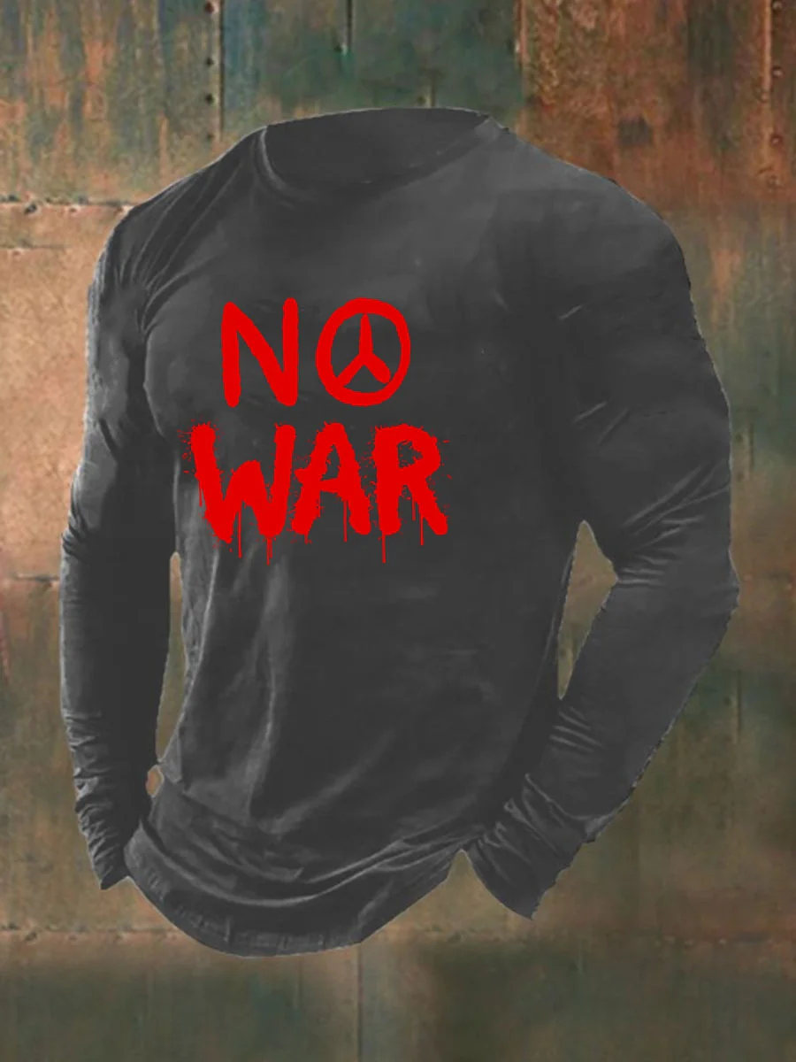 Men's No War cotton long sleeve T-shirt