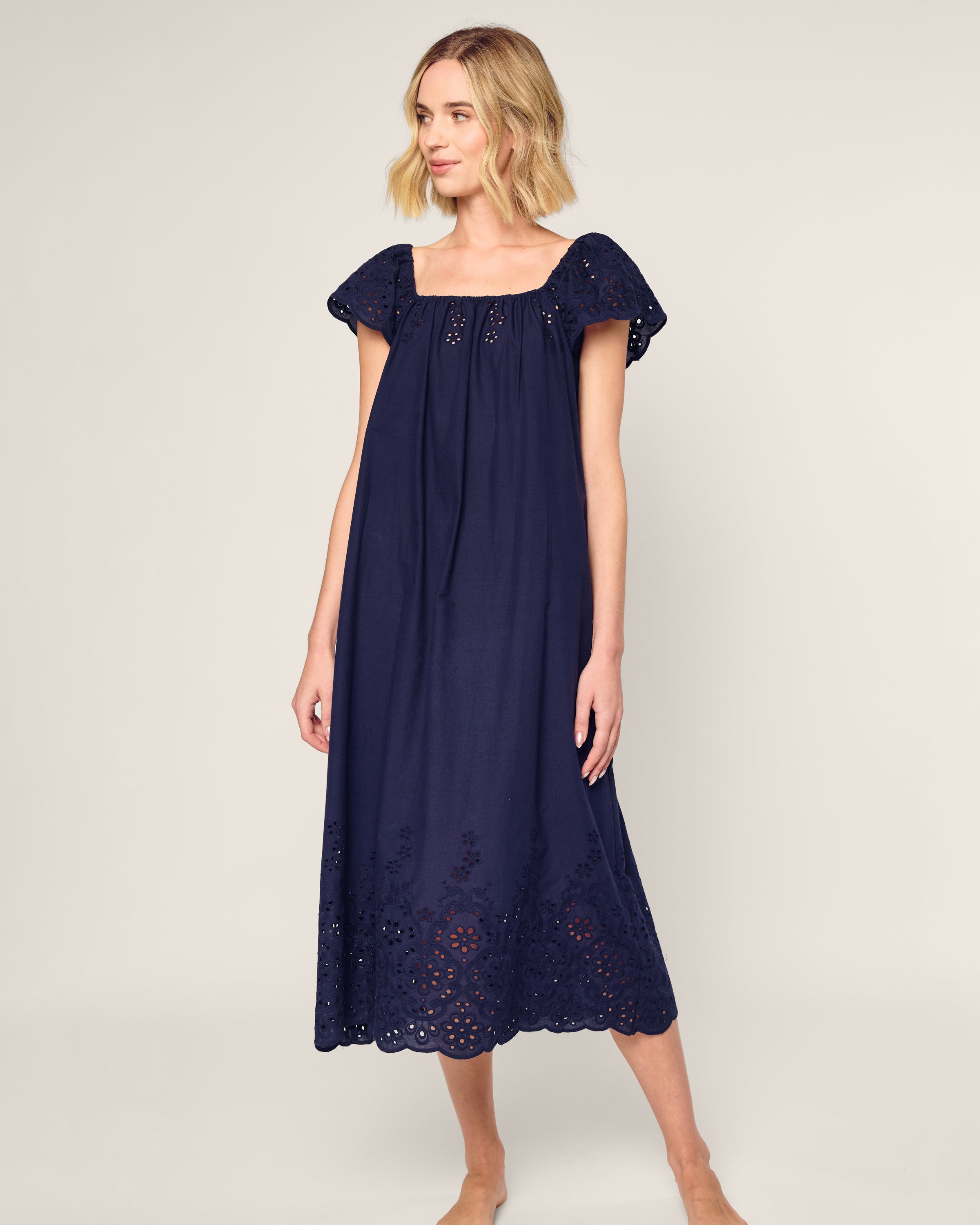 Women's Twill Ava Nightgown in Navy